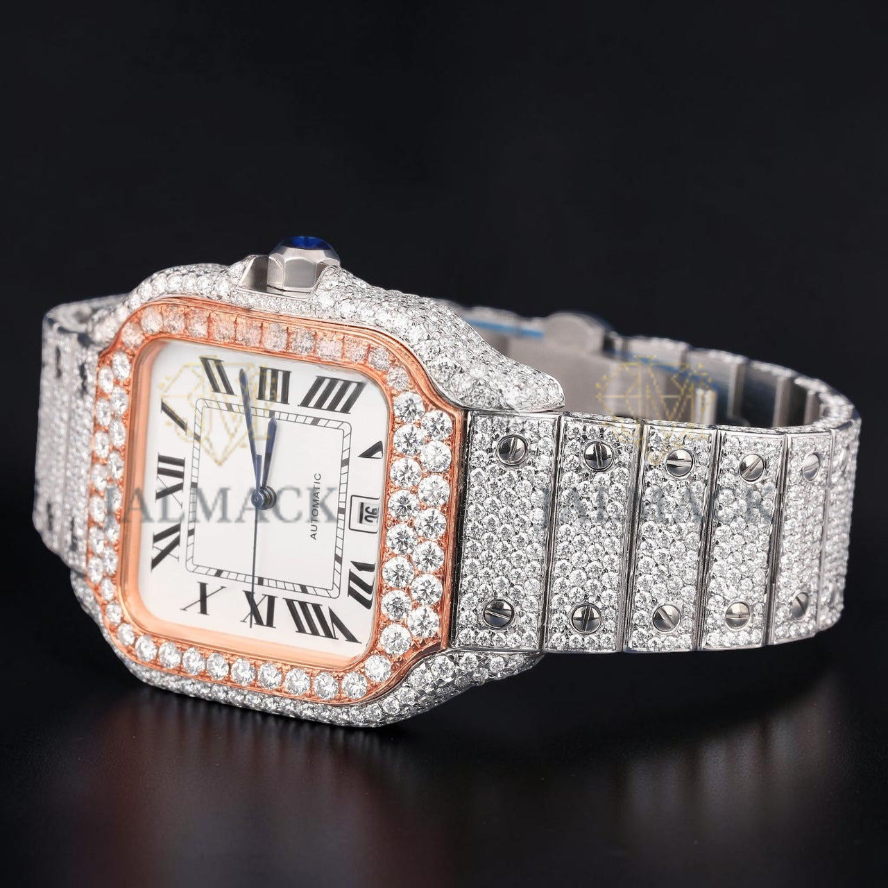 Luxury Square Rose Gold Moissanite Watch