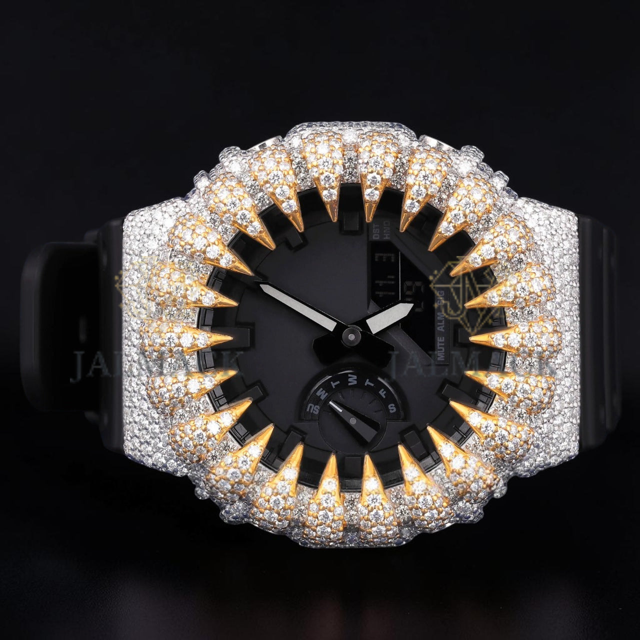 Luxury Two Tone Spike Moissanite Watch
