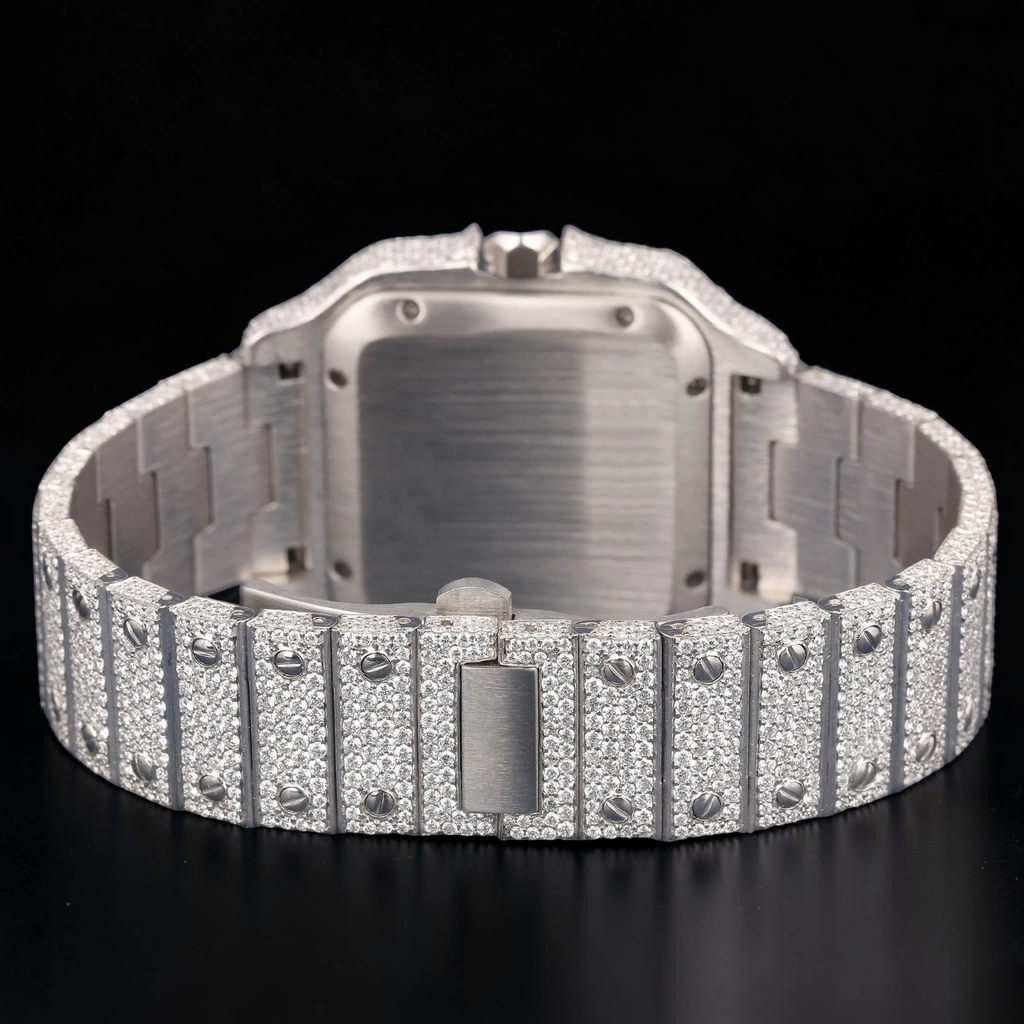 VVS1 D Color Moissanite Square Diamond Automatic Watch