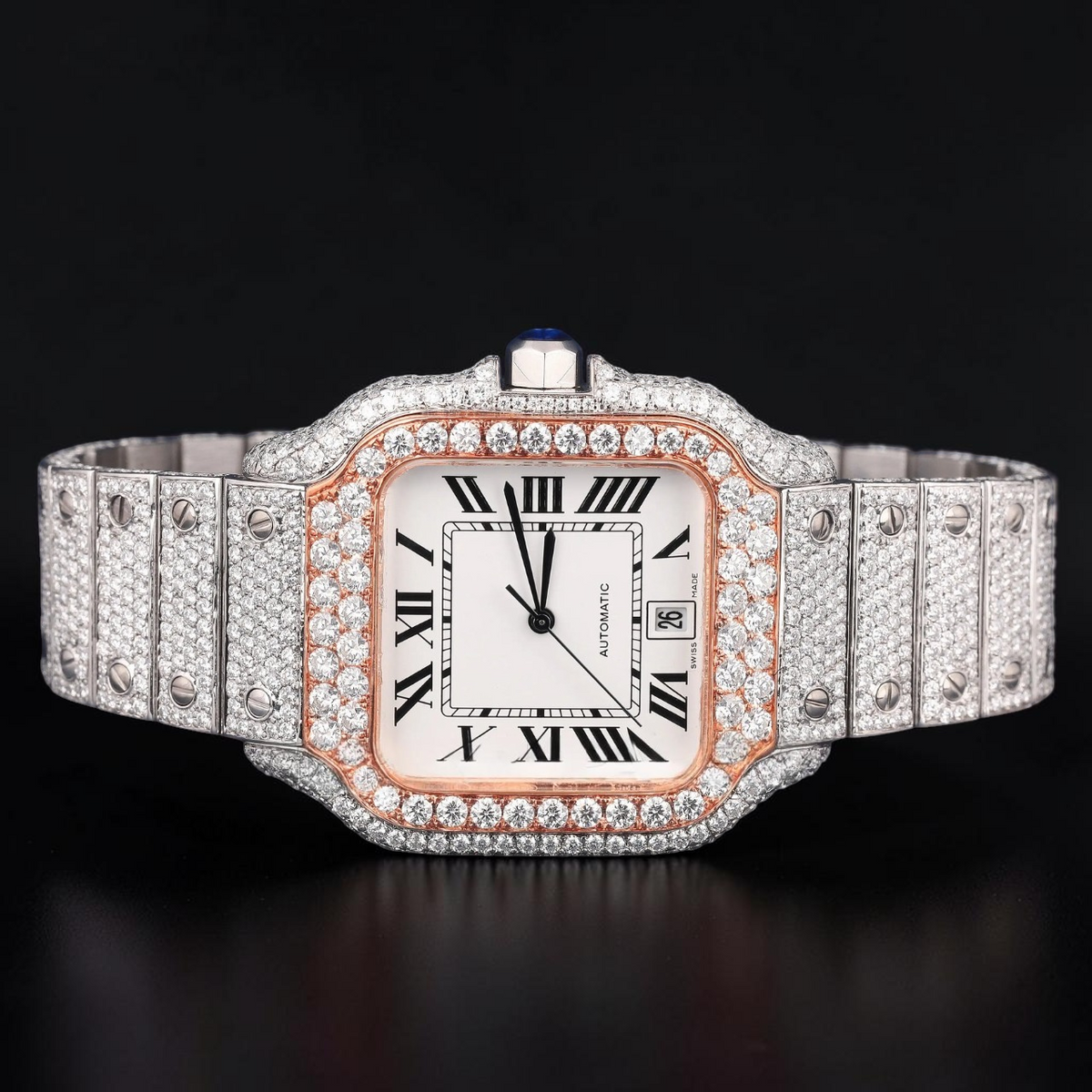Luxury Square Rose Gold Moissanite Watch