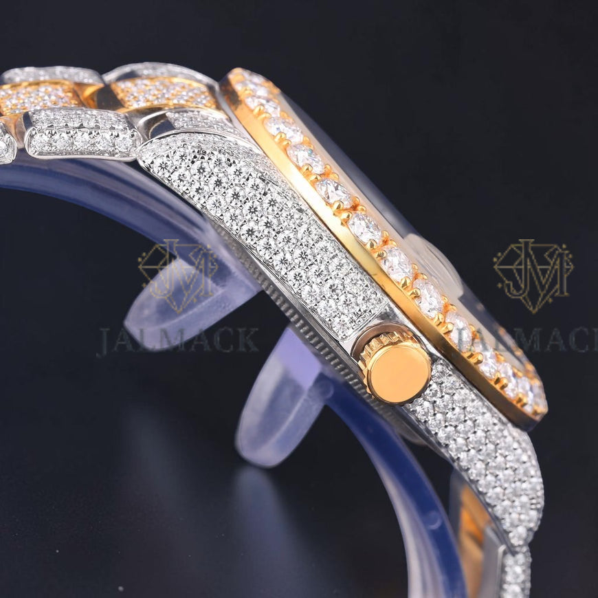 Gold Arabic Letter Moissanite Diamond Marker Automatic Watch