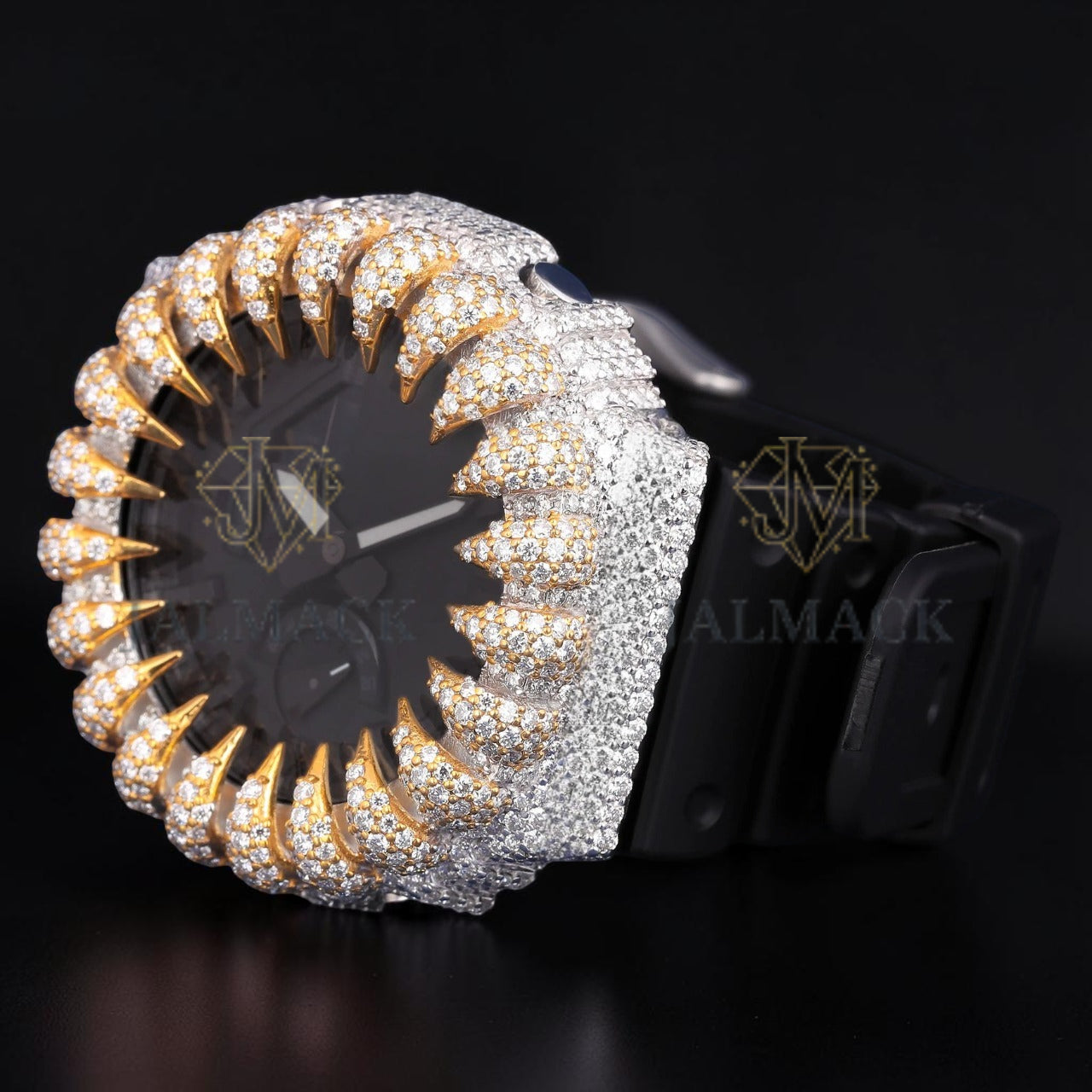 Luxury Two Tone Spike Moissanite Watch