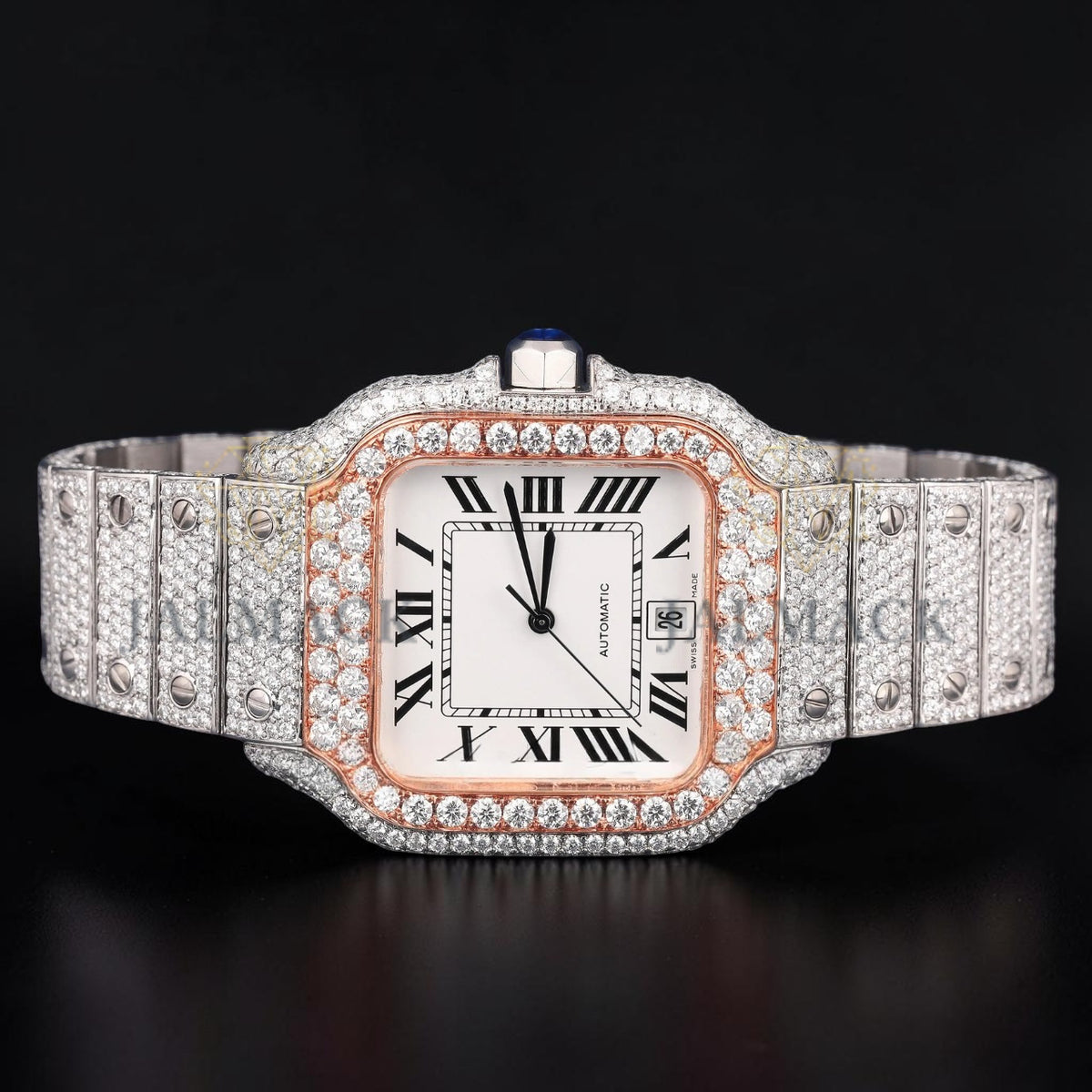 Luxury Square Rose Gold Moissanite Watch