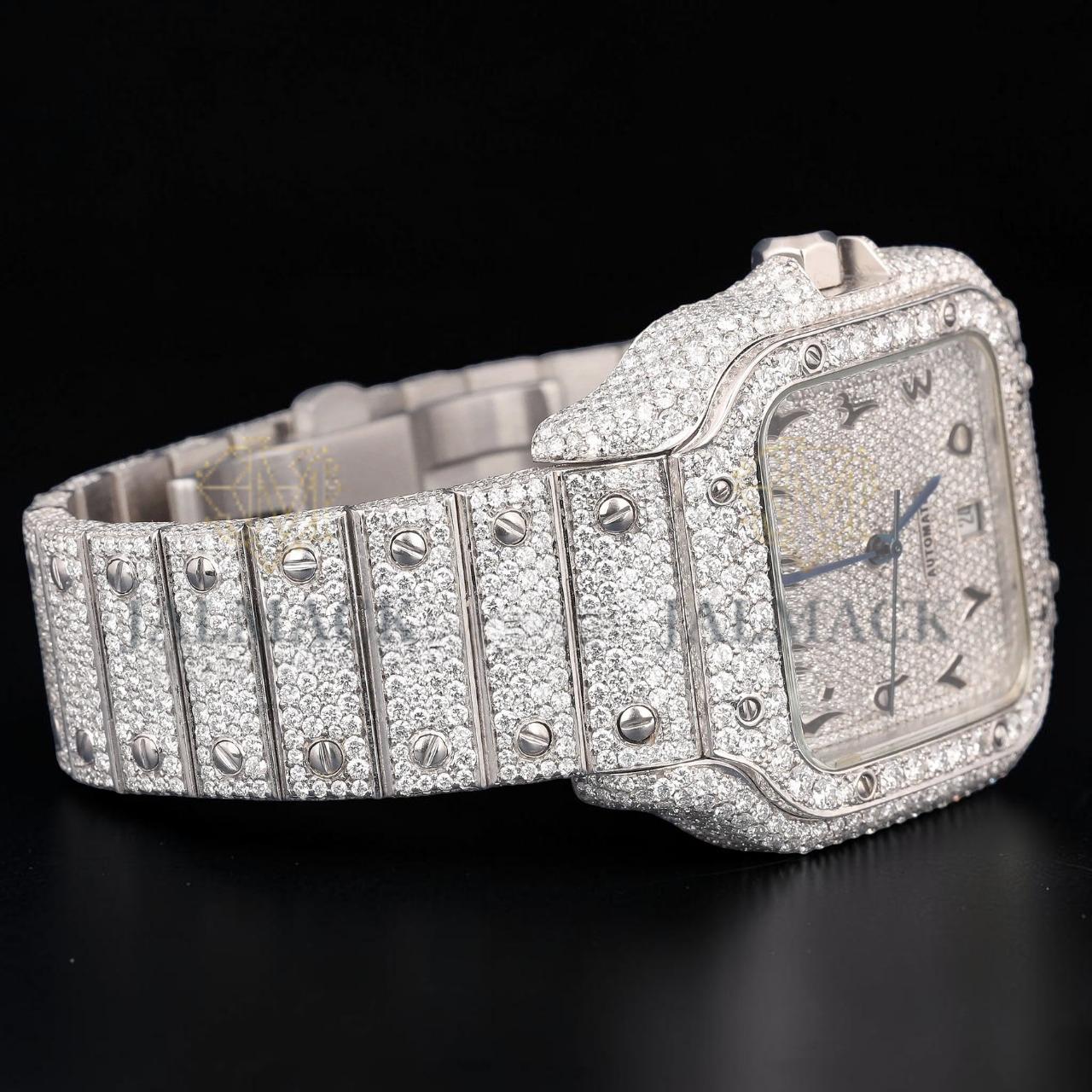 VVS1 D Color Moissanite Square Diamond Automatic Watch