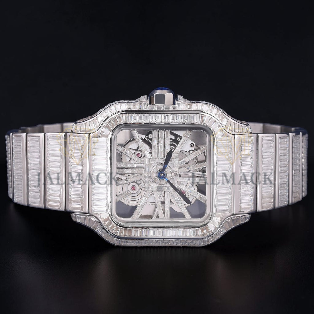 Luxury Skeleton Baguette Moissanite Automatic Watch