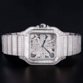 Luxury Skeleton Baguette Moissanite Automatic Watch