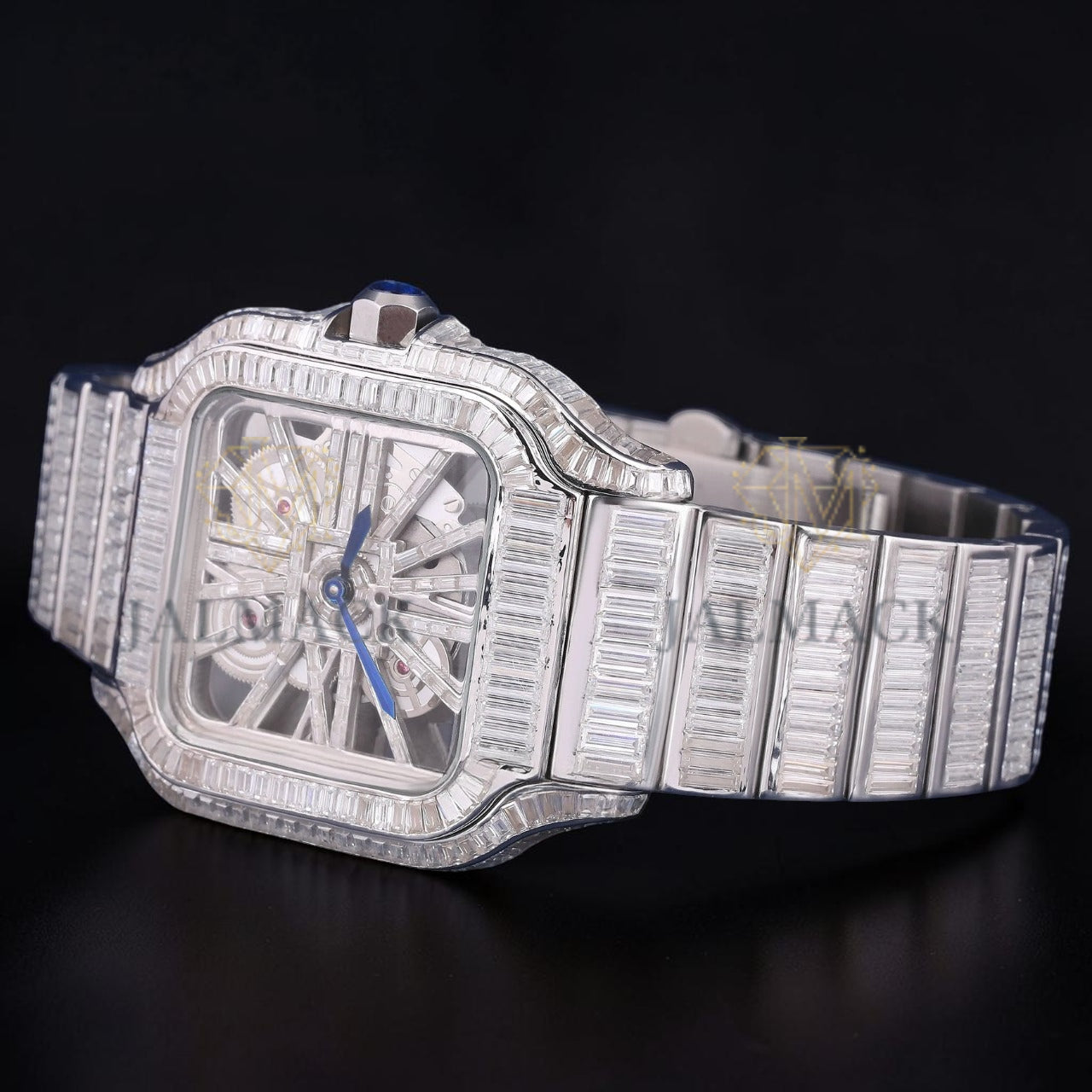 Luxury Skeleton Baguette Moissanite Automatic Watch