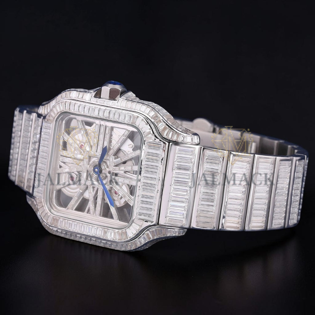 Luxury Skeleton Baguette Moissanite Automatic Watch