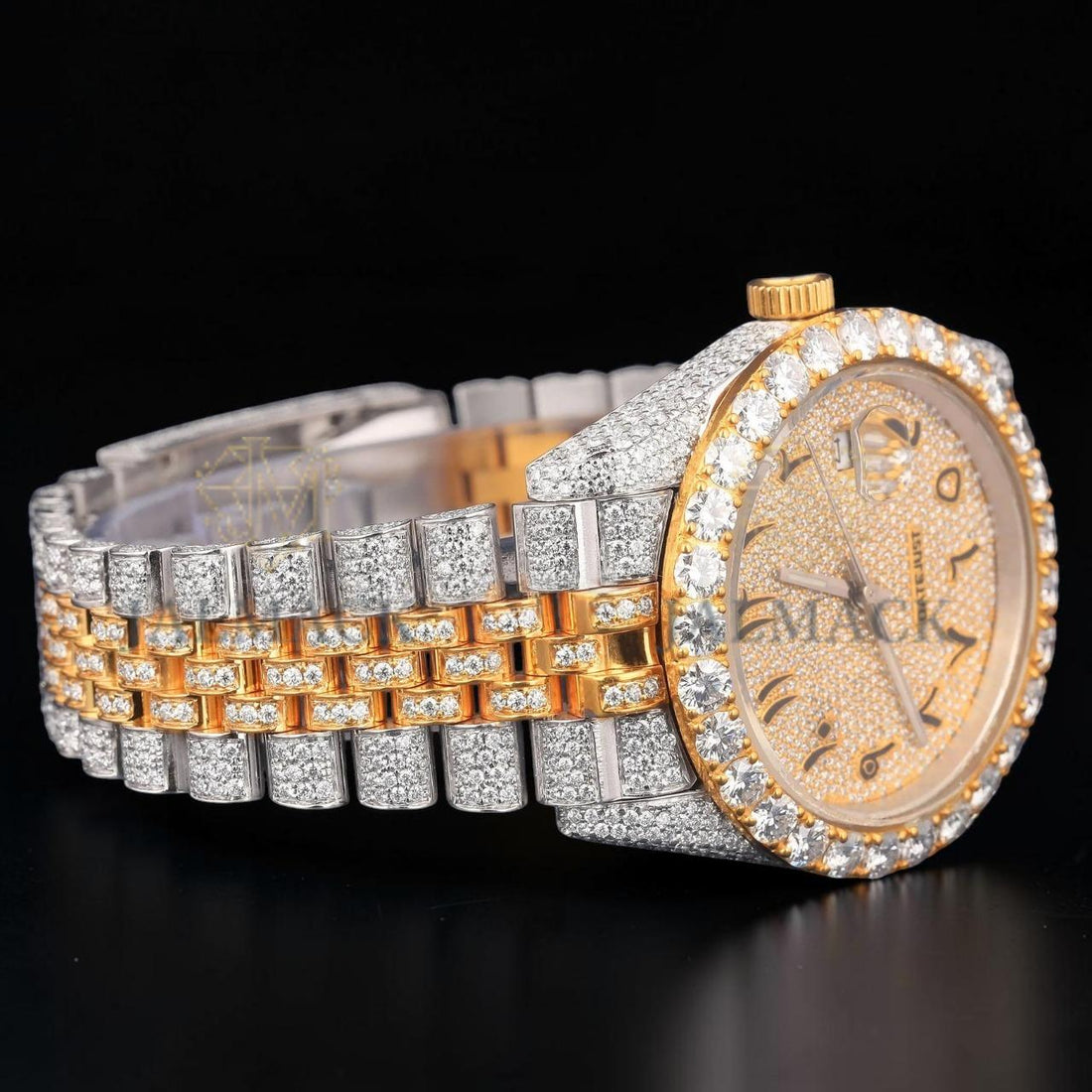 VVS1 D Color Moissanite Two Tone Diamond Automatic Watch