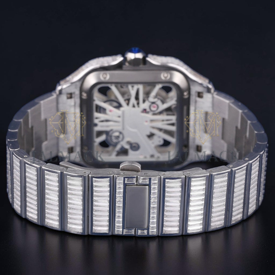 Luxury Skeleton Baguette Moissanite Automatic Watch