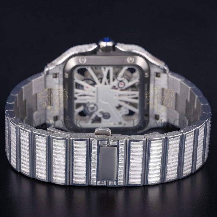 Luxury Skeleton Baguette Moissanite Automatic Watch