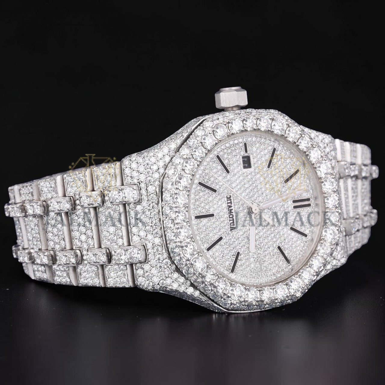 Luxury Silver Fully Iced Moissanite Watch