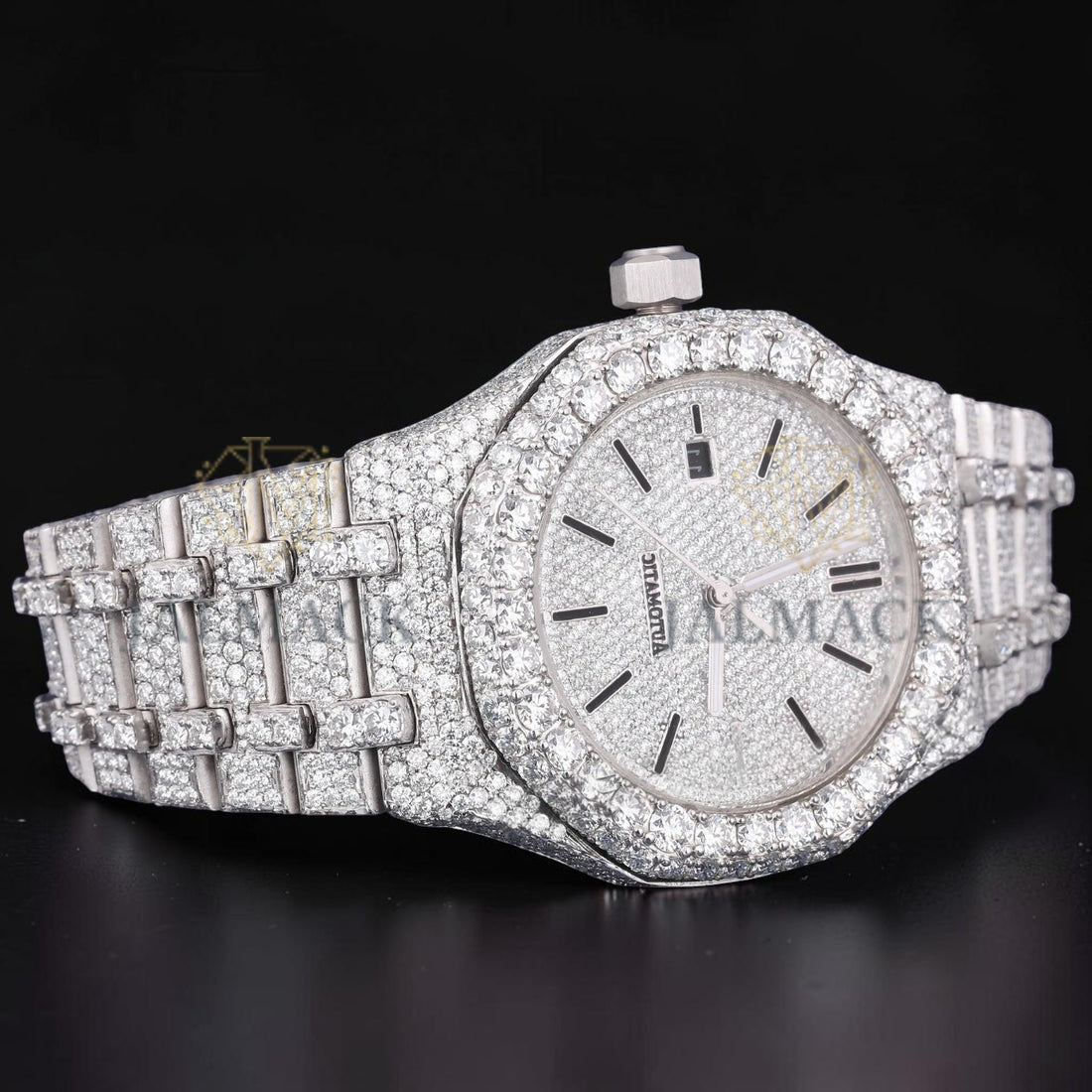 Luxury Silver Fully Iced Moissanite Watch