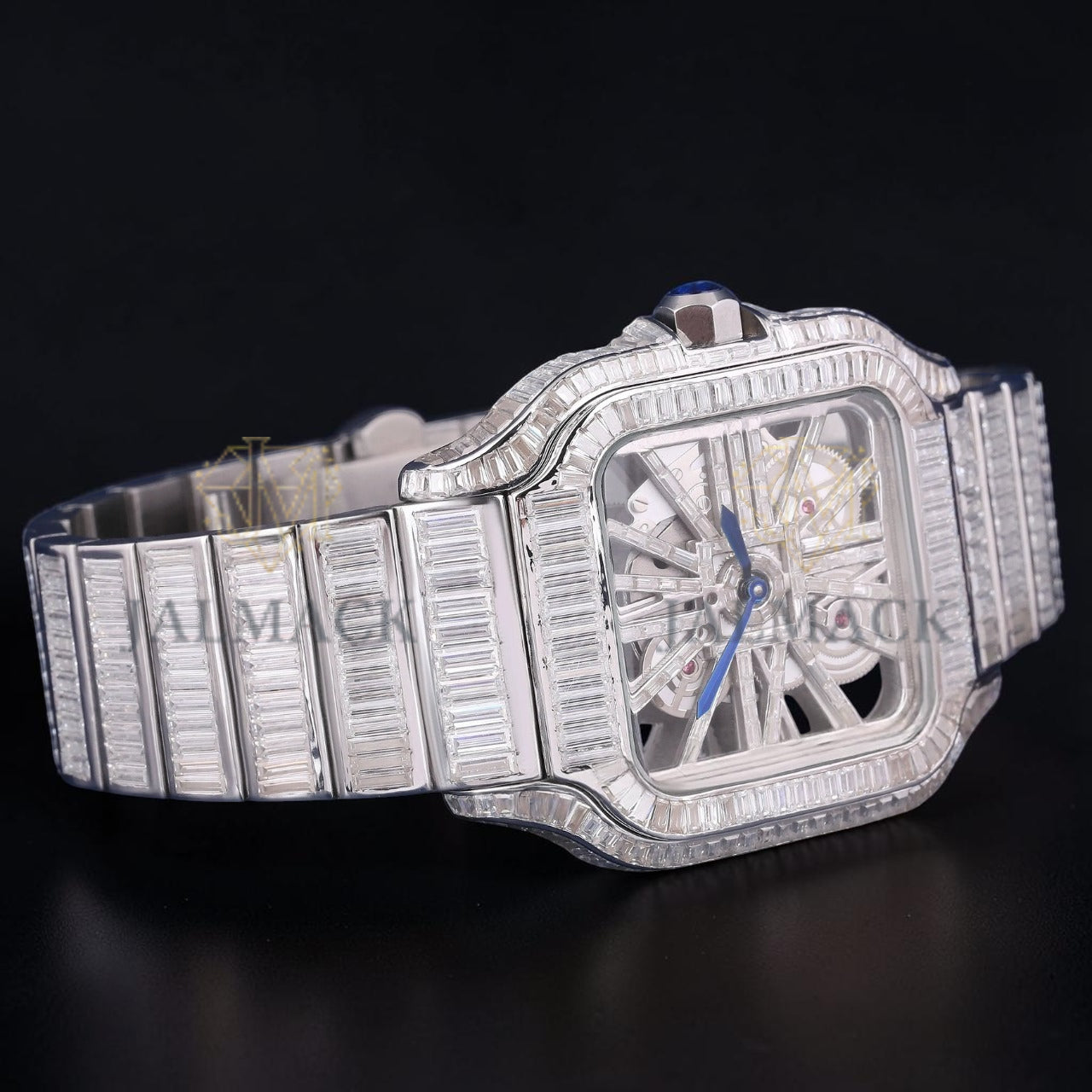 Luxury Skeleton Baguette Moissanite Automatic Watch