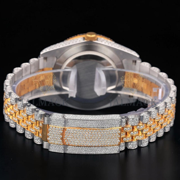 VVS1 D Color Moissanite Two Tone Diamond Automatic Watch