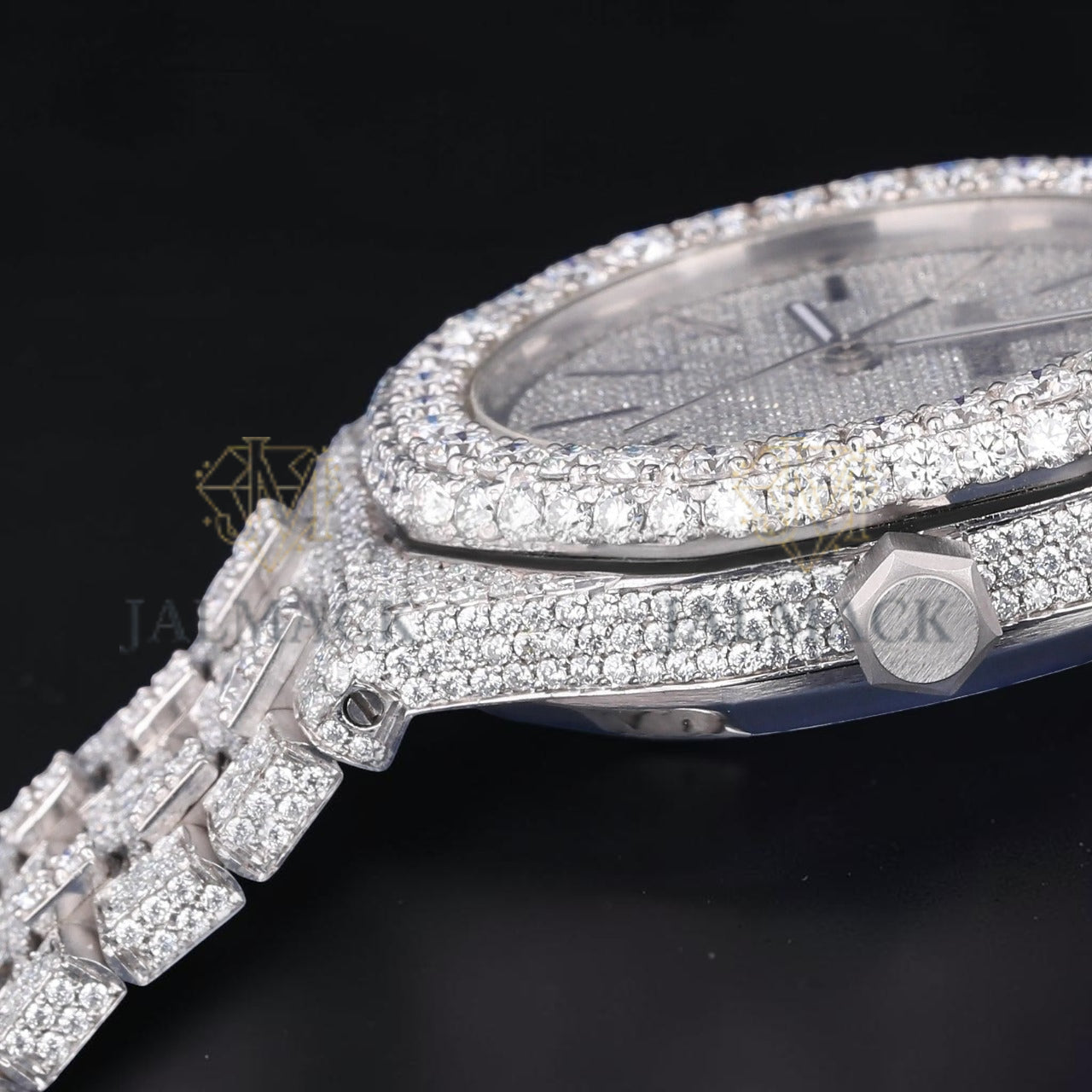 Luxury Silver Fully Iced Moissanite Watch