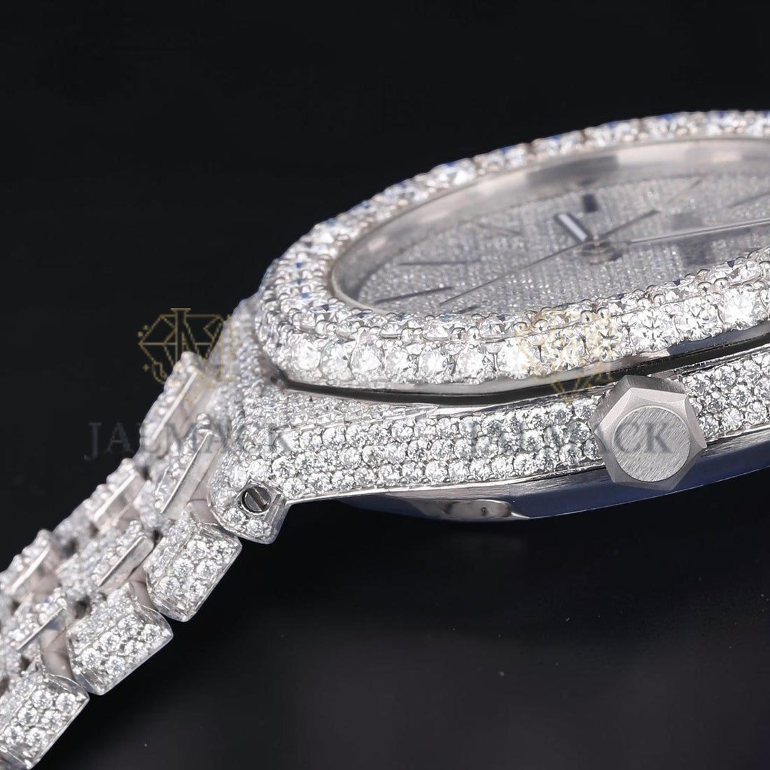 Luxury Silver Fully Iced Moissanite Watch