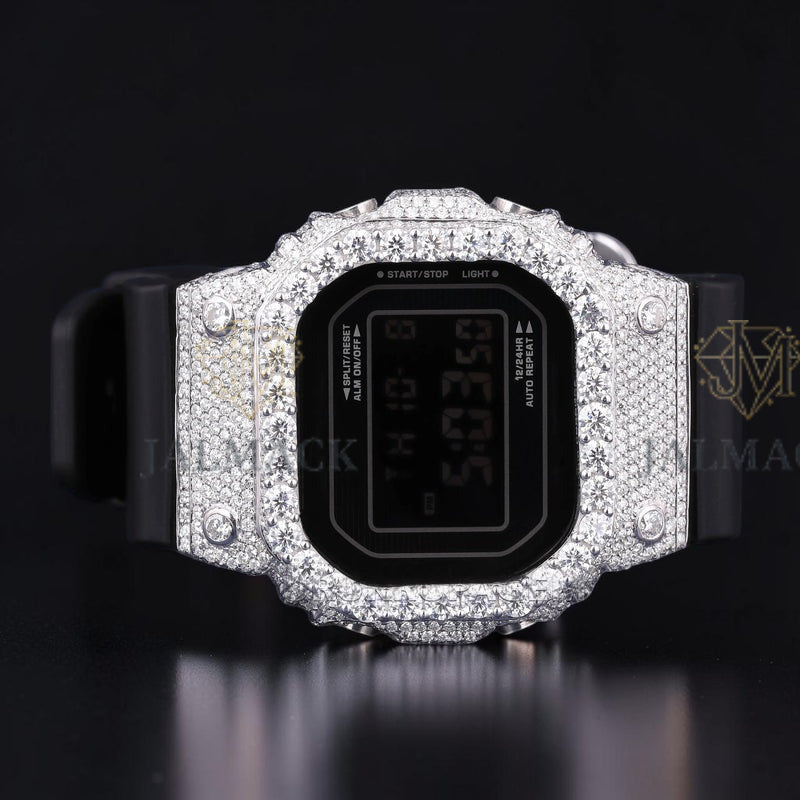 White Diamond Digital Moissanite Luxury Watch