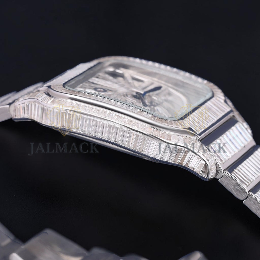 Luxury Skeleton Baguette Moissanite Automatic Watch