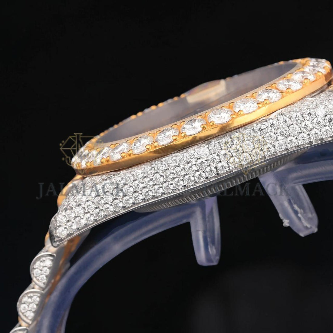 VVS1 D Color Moissanite Two Tone Diamond Automatic Watch