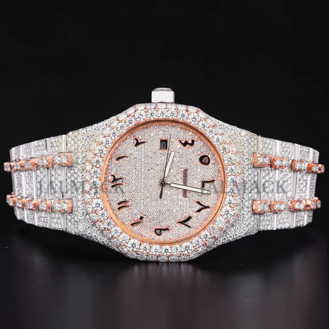 Luxury Rose Gold Arabic Moissanite Watch