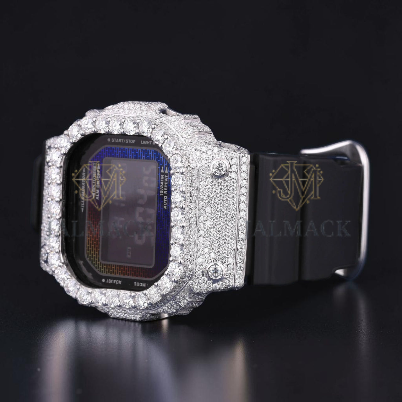 White Diamond Digital Moissanite Luxury Watch
