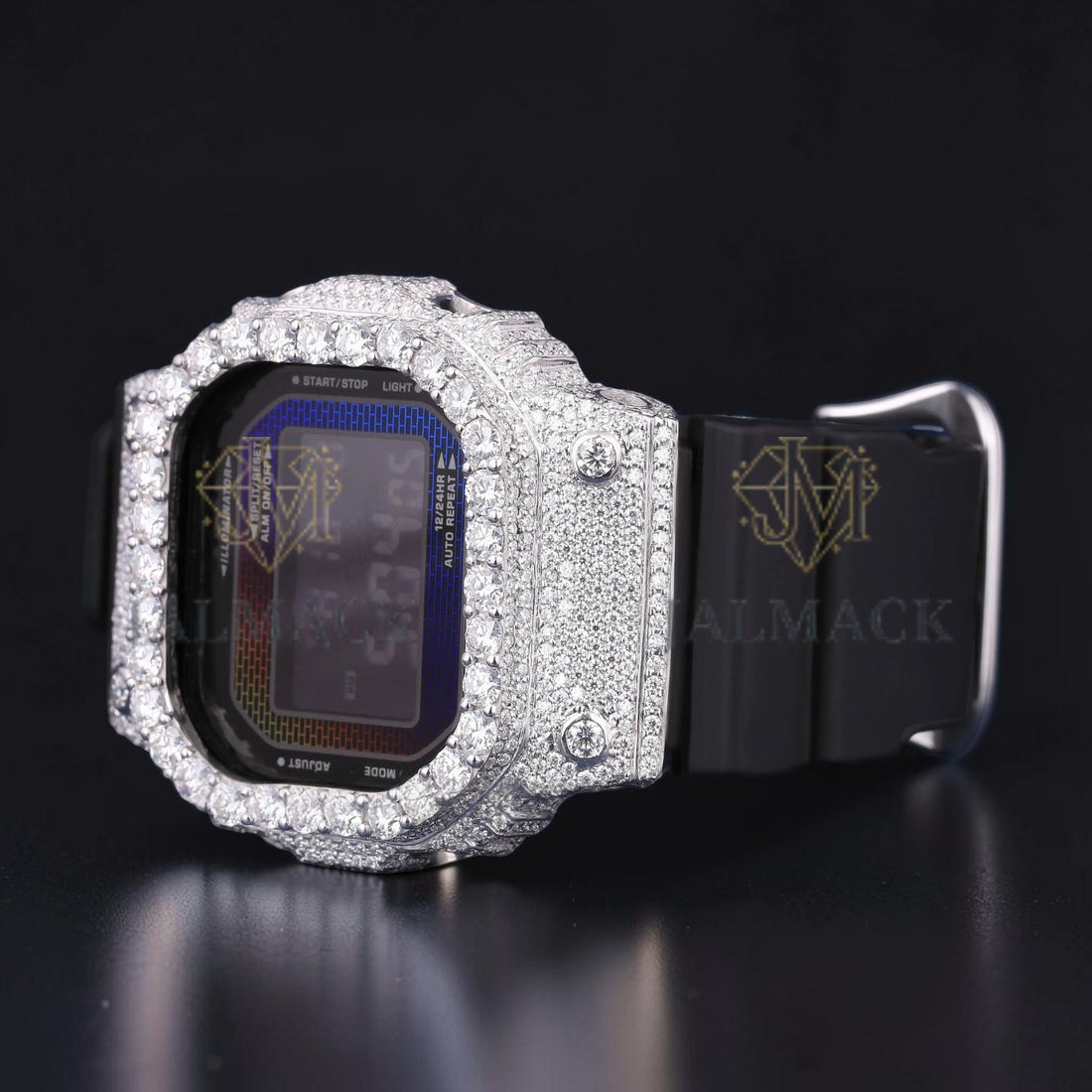 White Diamond Digital Moissanite Luxury Watch