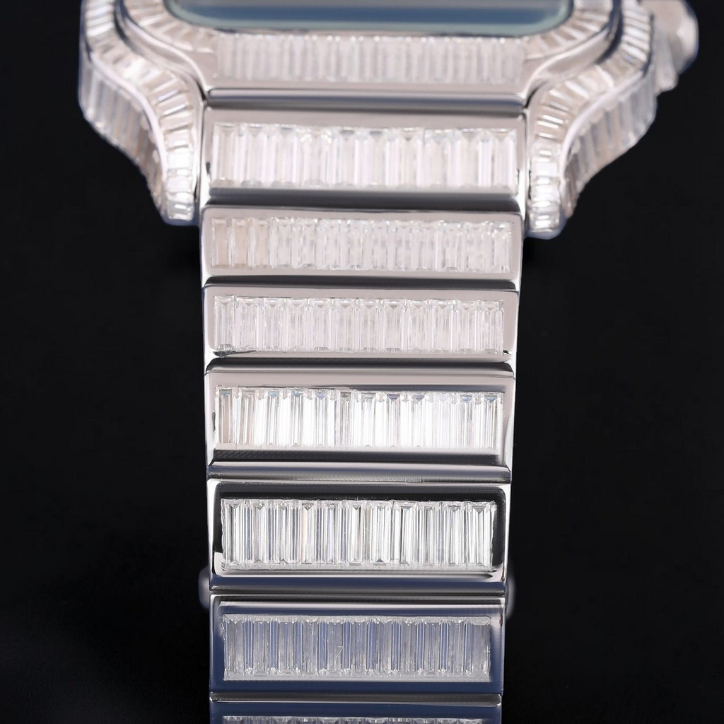 Luxury Skeleton Baguette Moissanite Automatic Watch