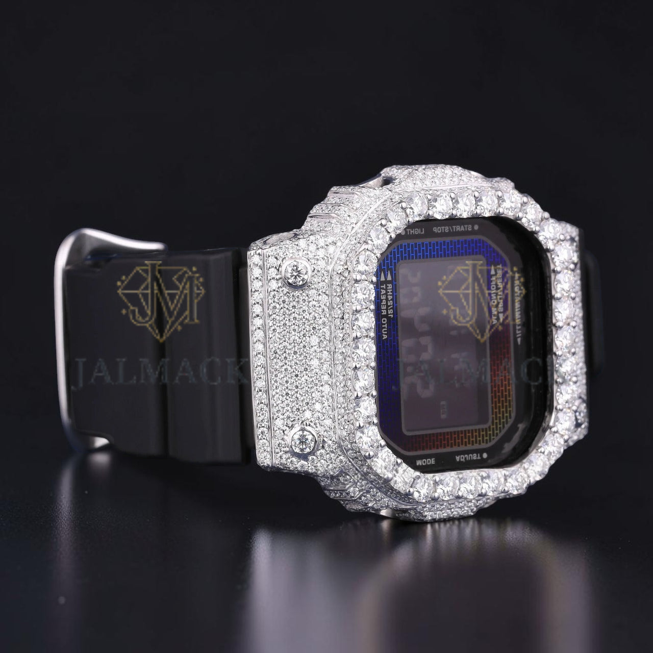 White Diamond Digital Moissanite Luxury Watch
