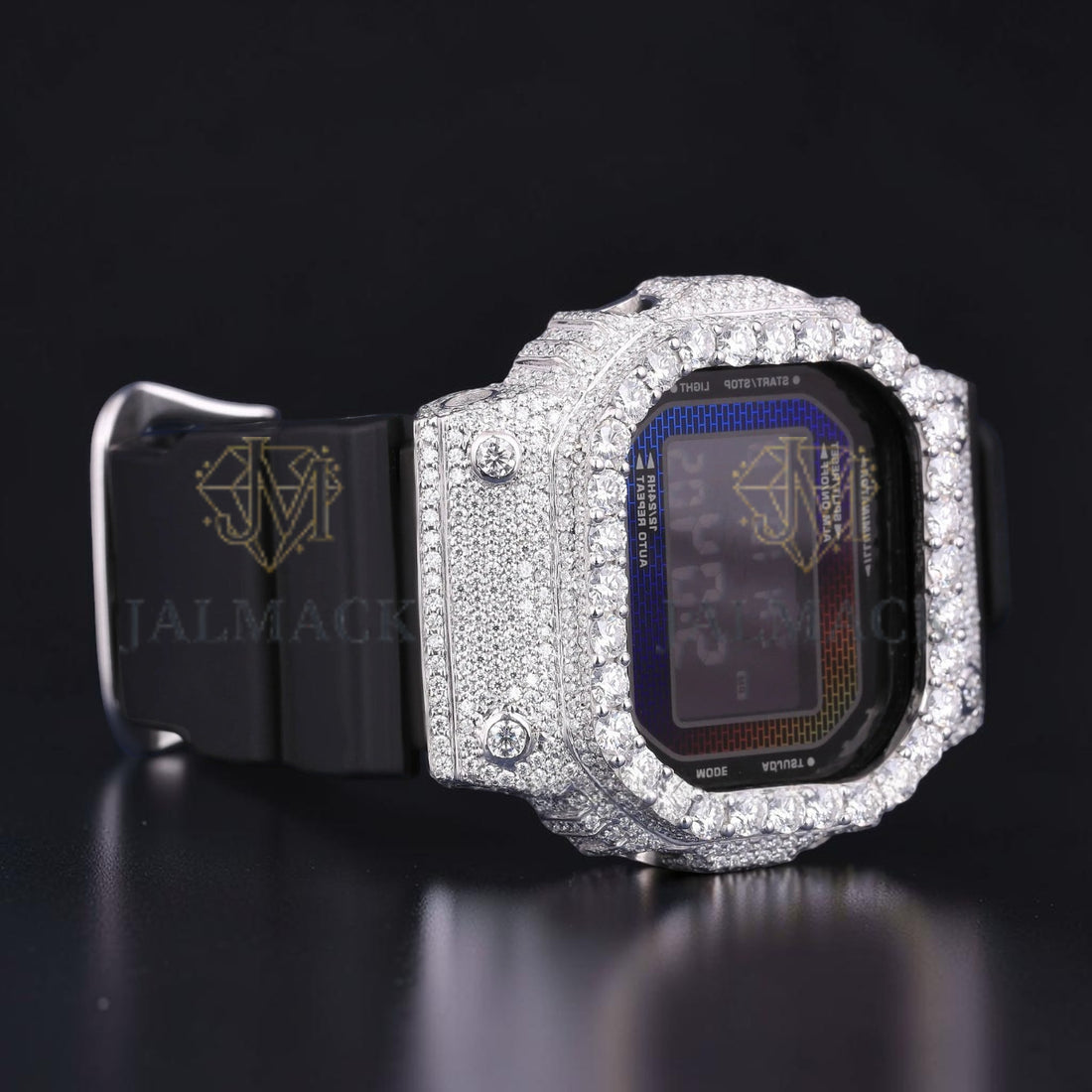 White Diamond Digital Moissanite Luxury Watch