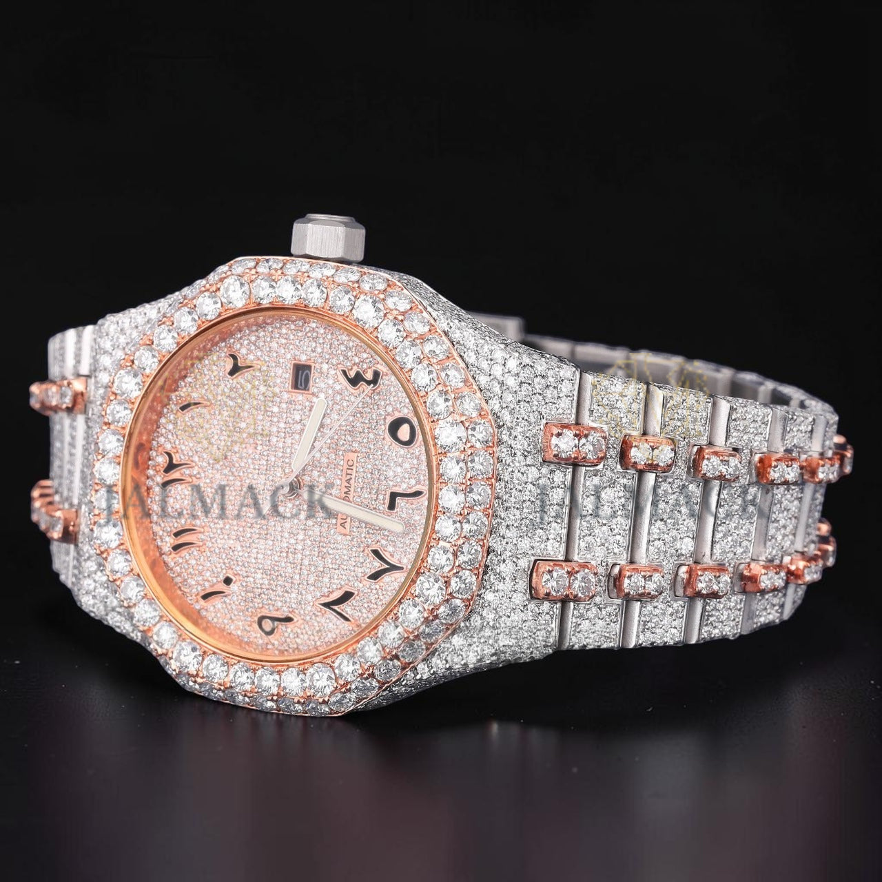 Luxury Rose Gold Arabic Moissanite Watch