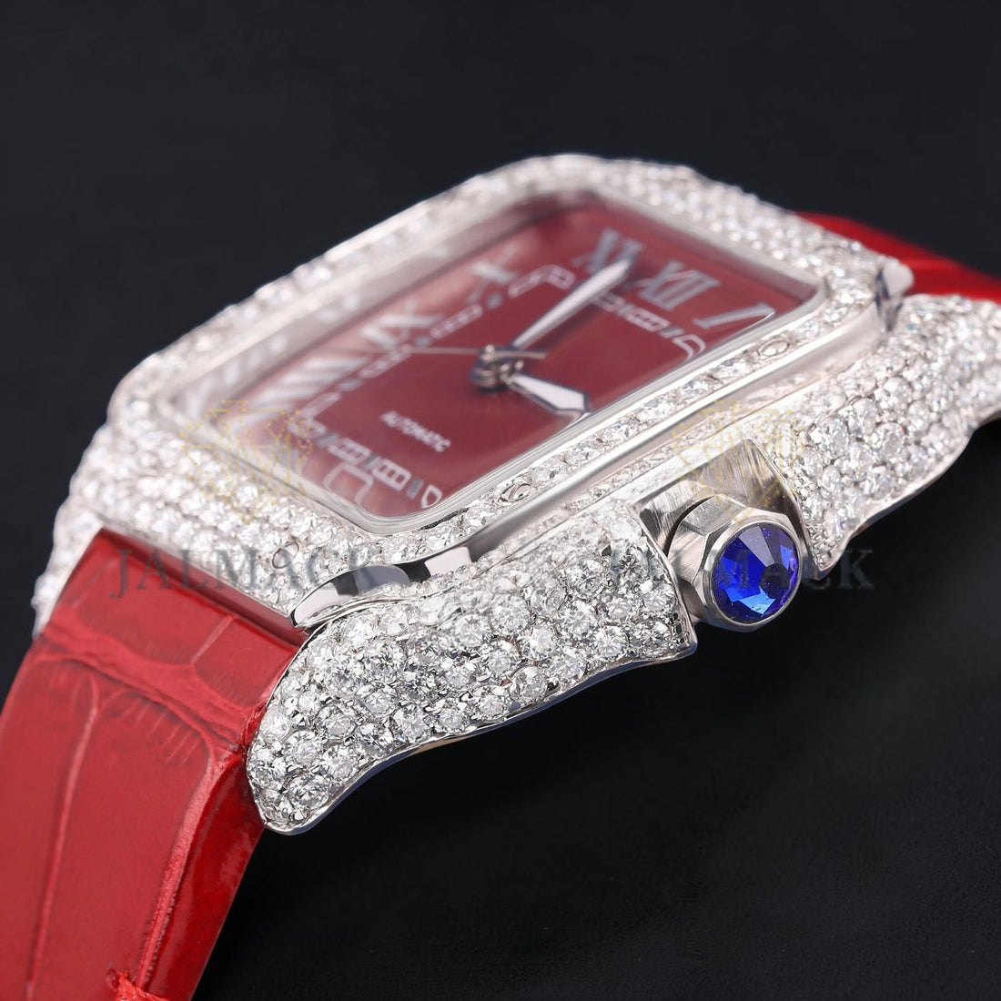 Luxury Red Dial Moissanite Watch Diamond Automatic Watch