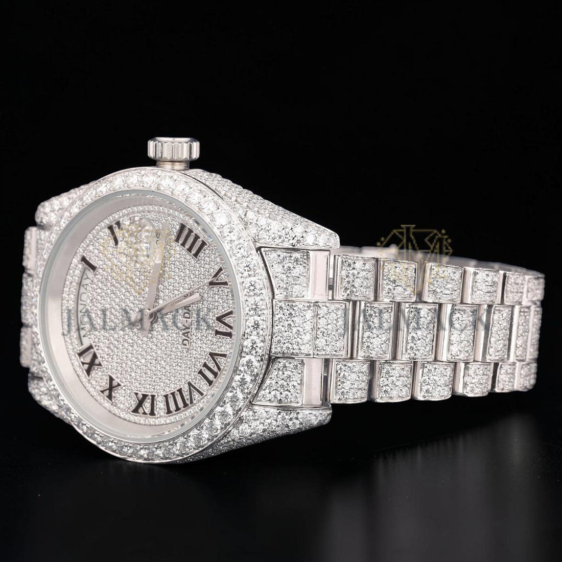 VVS1 D Color Moissanite Day Date Automatic Diamond Watch