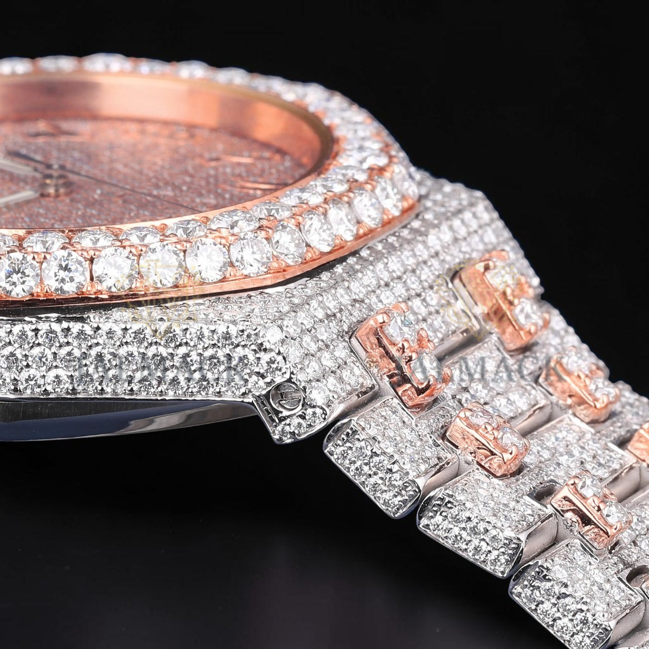 Luxury Rose Gold Arabic Moissanite Watch