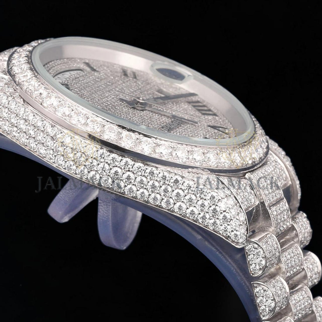 VVS1 D Color Moissanite Day Date Automatic Diamond Watch