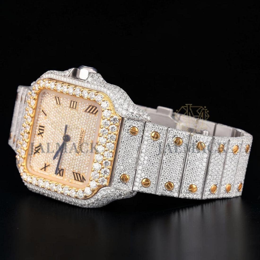 VVS1 D Color Two Tone Square Moissanite Automatic Watch
