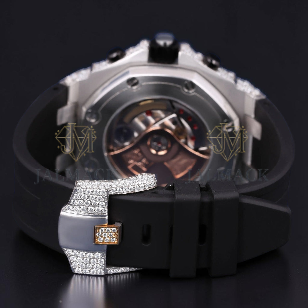Red Numeral Chronograph Moissanite Diamond Watch