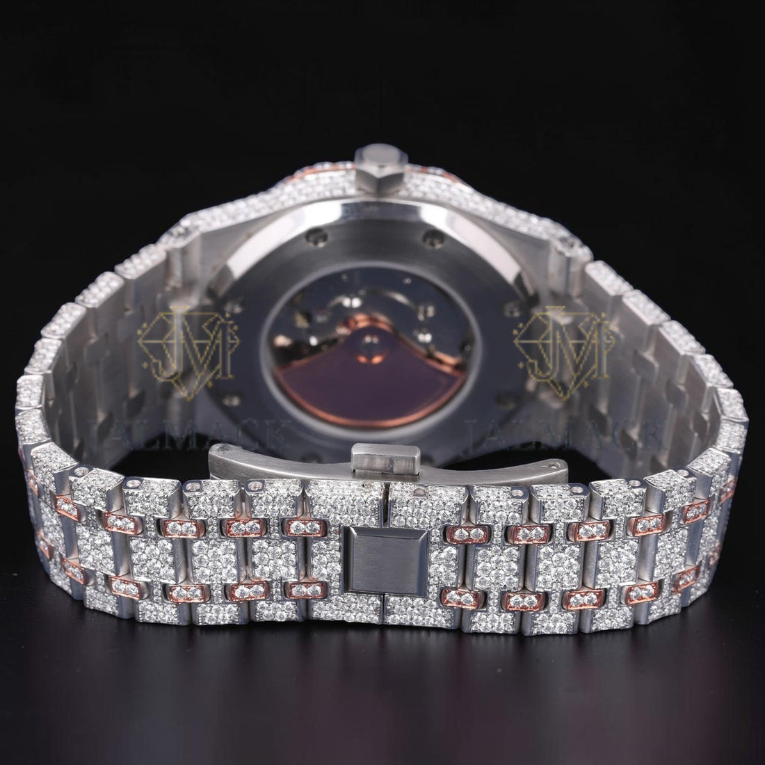 Luxury Rose Gold Arabic Dial Moissanite Automatic Watch