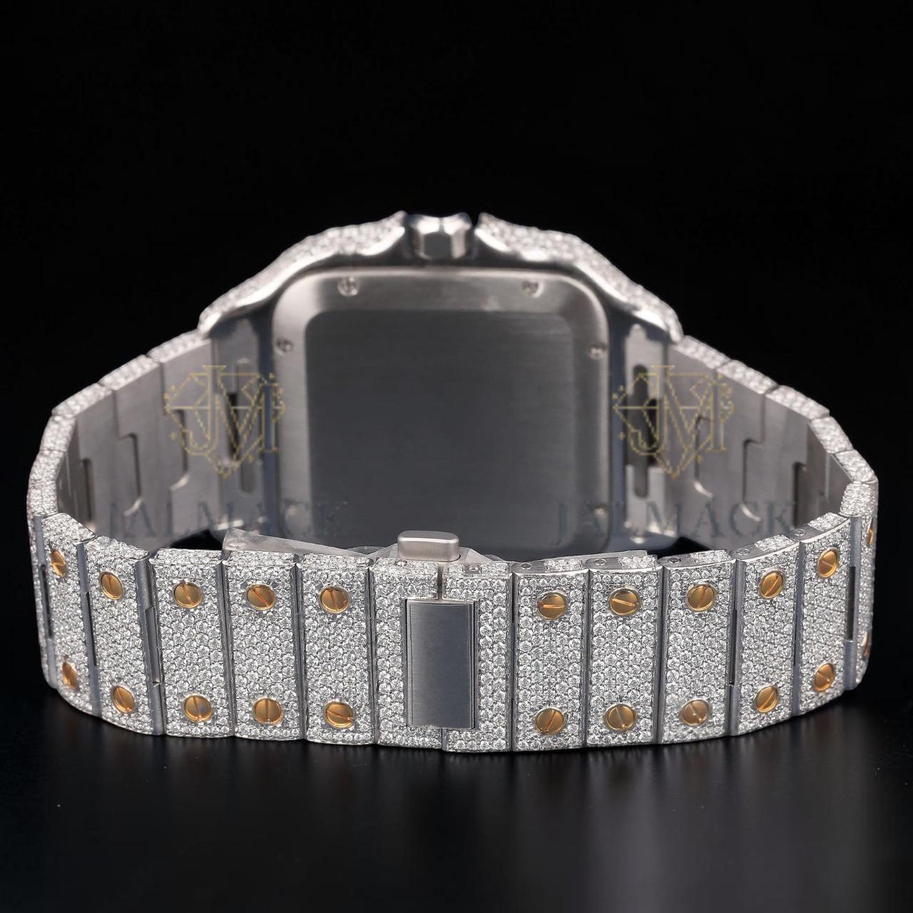 VVS1 D Color Two Tone Square Moissanite Automatic Watch