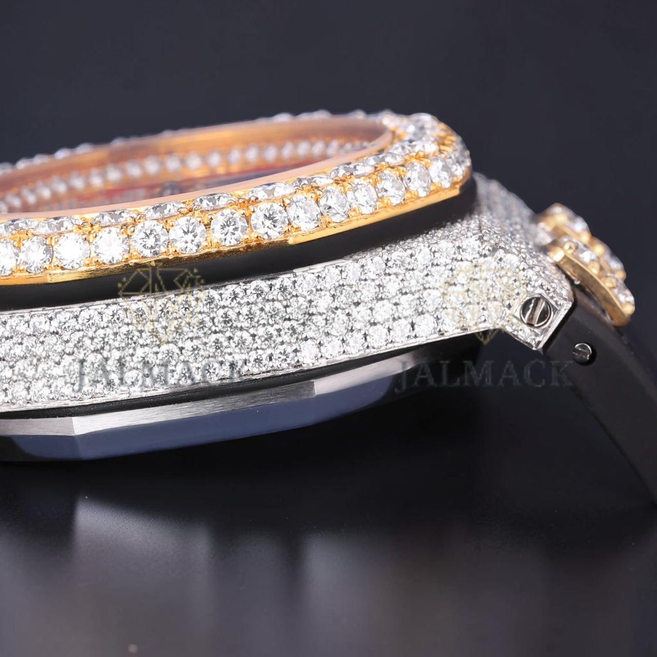 Red Numeral Chronograph Moissanite Diamond Watch