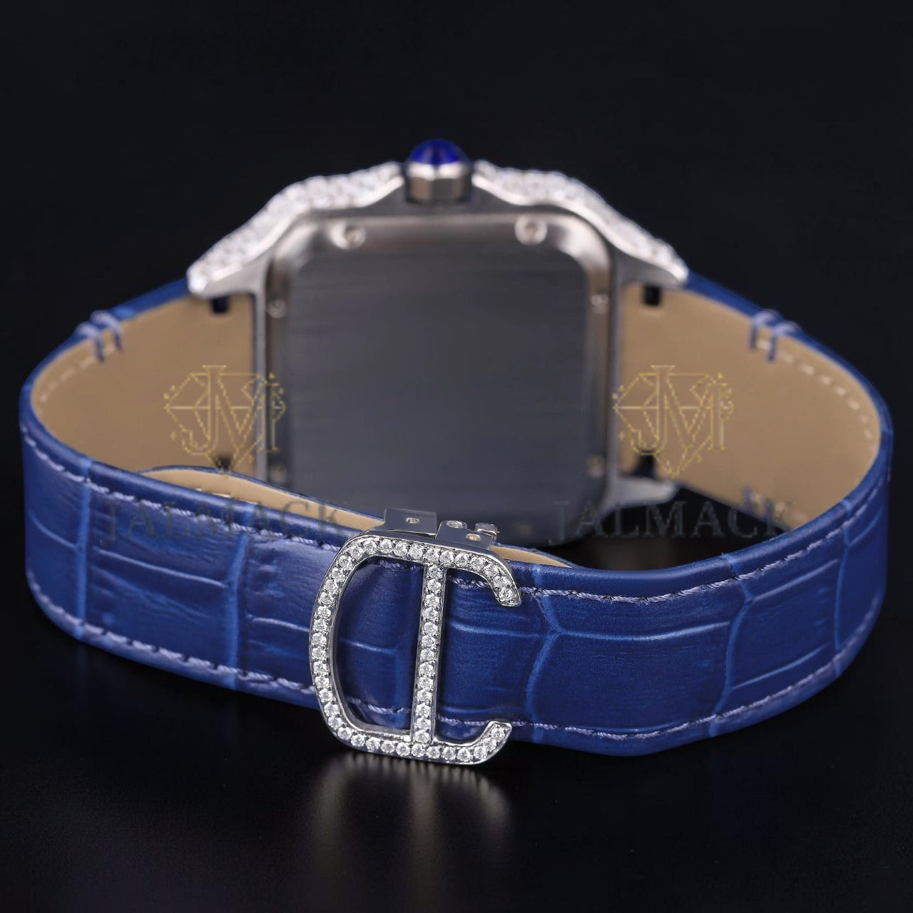 Luxury Blue Dial Moissanite Automatic Watch