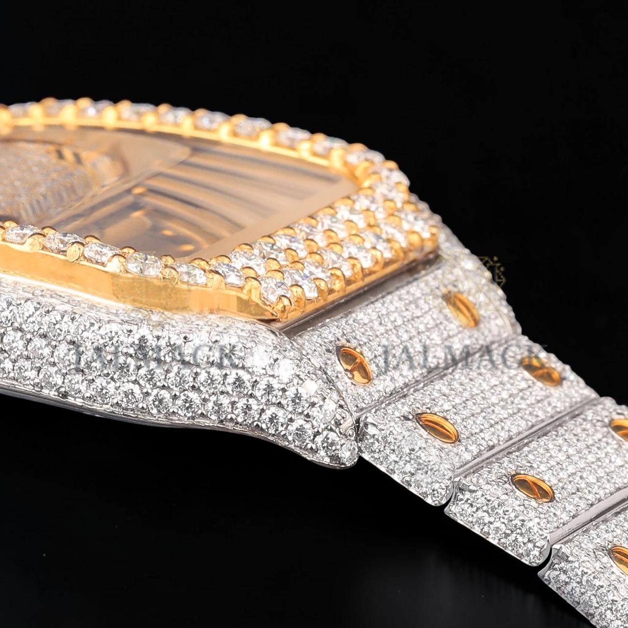 VVS1 D Color Two Tone Square Moissanite Automatic Watch