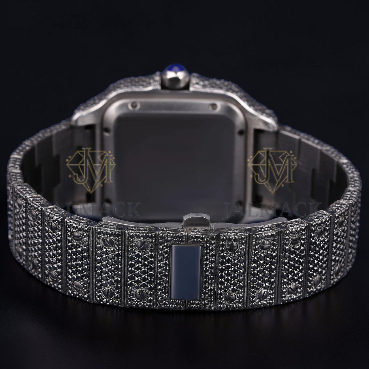 Luxury Black Square Moissanite Watch