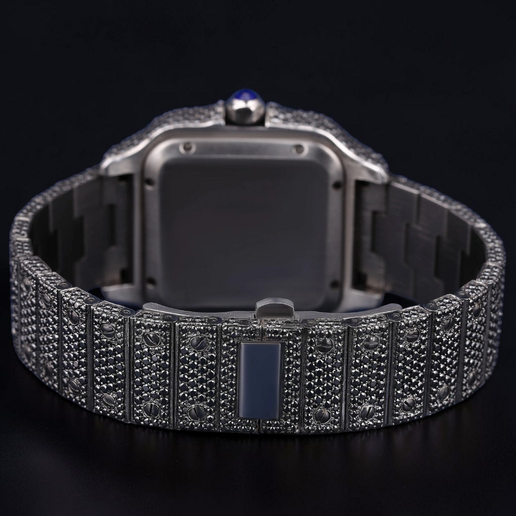 41mm Luxury Black Square Moissanite iced out watch