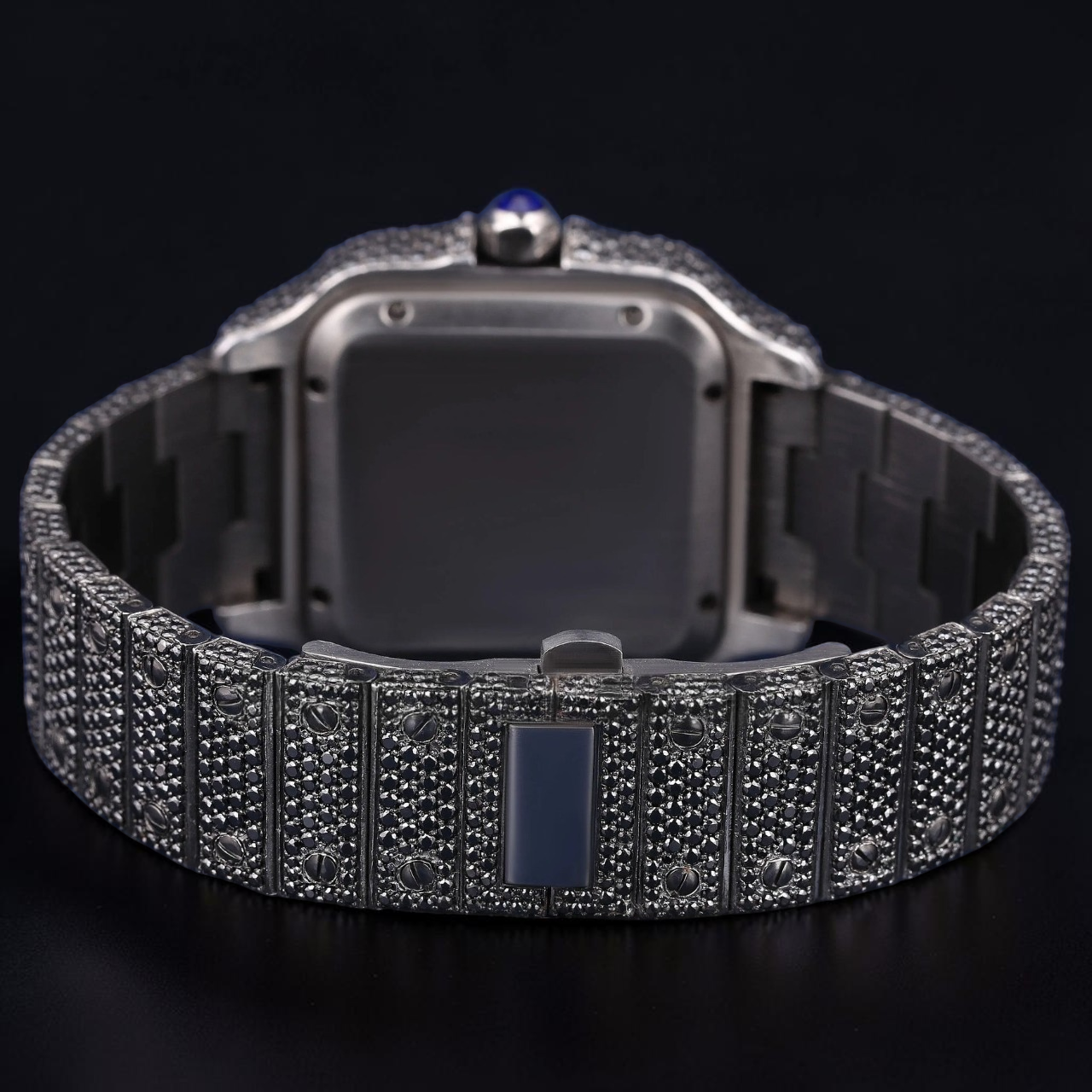 41mm Luxury Black Square Moissanite iced out watch