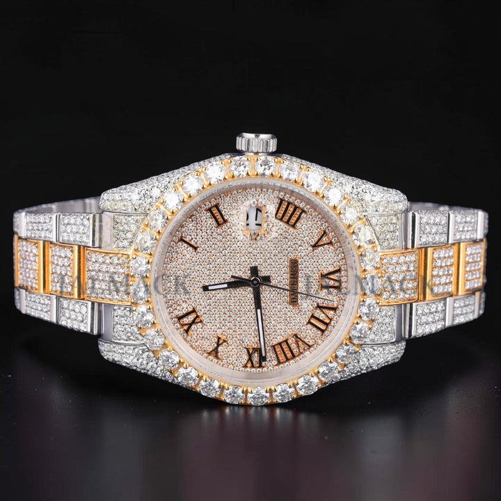 Luxury Gold Roman Moissanite Watch