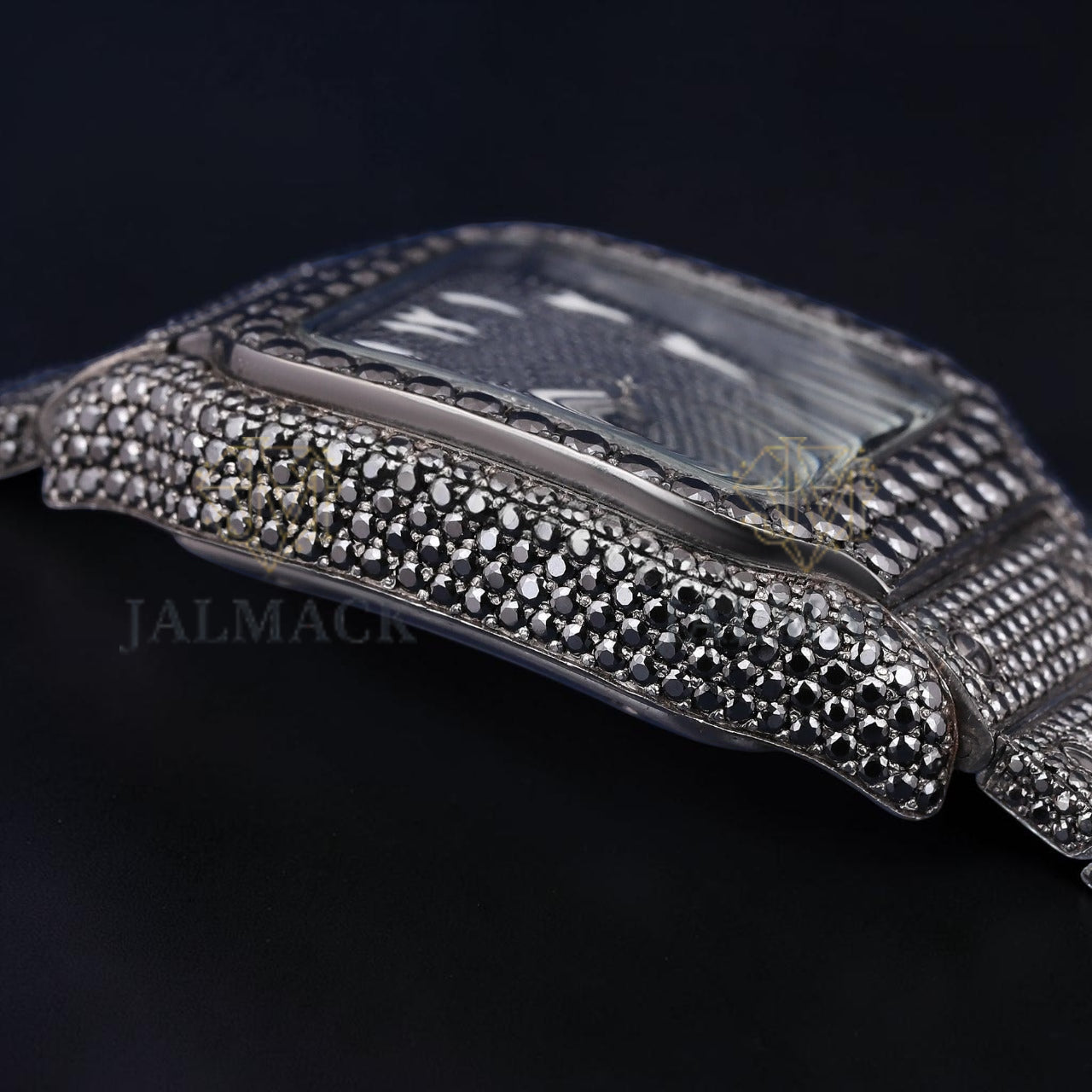 Luxury Black Square Moissanite Watch