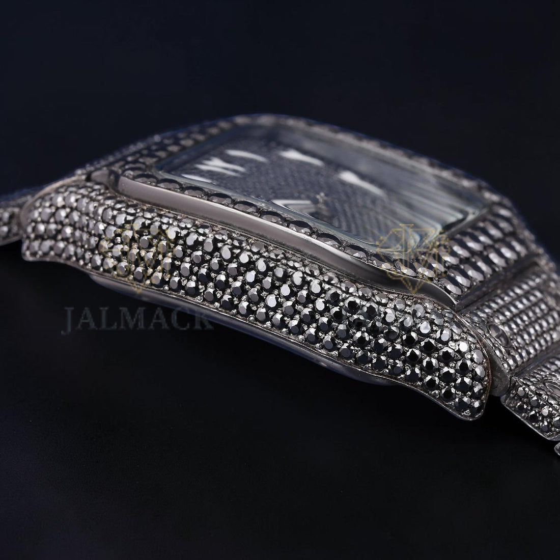 Luxury Black Square Moissanite Watch