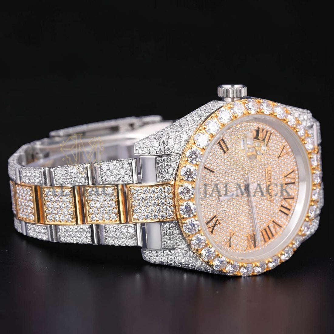 Luxury Gold Roman Moissanite Watch