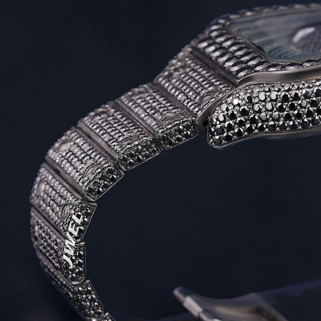 41mm Luxury Black Square Moissanite iced out watch